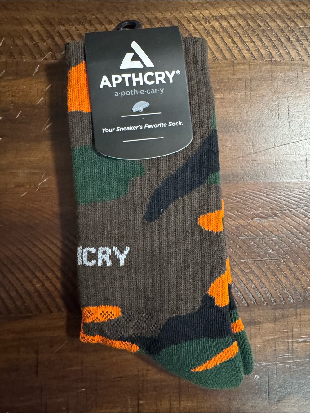 APTHCRY Men's Camo Crew Socks — Brown, Orange, Green and Black